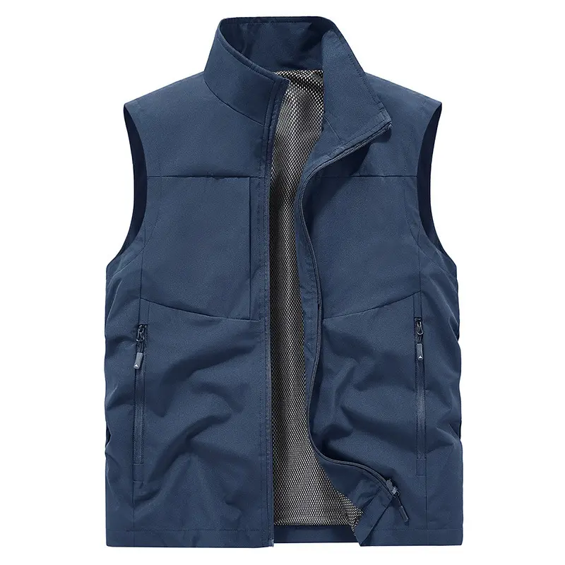 New Summer Men Outdoor Waterproof Quick Drying Cargo Vests Male Thin Mesh Breathable Waistcoats Climbing Sleeveless Jackets 5XL