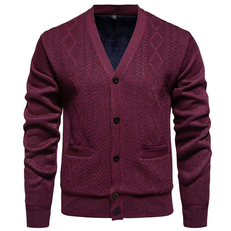 New Autumn Men V-neck Business Casual Cardigans Knitwear Sweaters High Quality Male Outwear Slim Sweatercoats Cardigans Size XXL