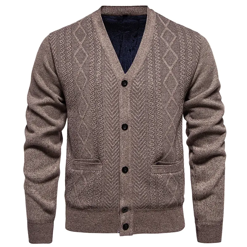 New Autumn Men V-neck Business Casual Cardigans Knitwear Sweaters High Quality Male Outwear Slim Sweatercoats Cardigans Size XXL