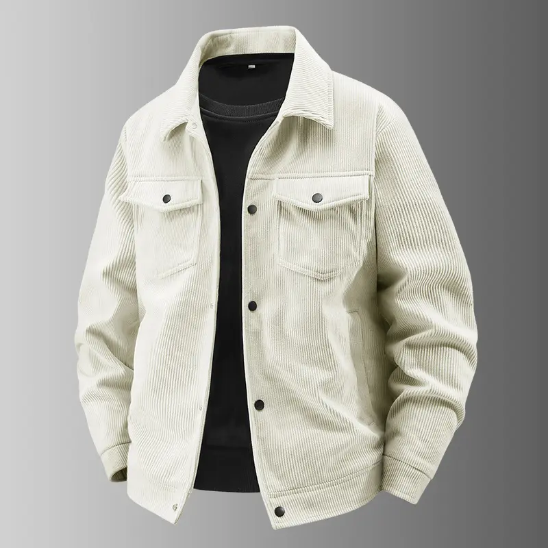 New Fashion Men Autumn Corduroy Casual Jackets Man Lapel Coats Multiple Pockets Cargo Jackets Male Loose Tooling Coats Size 5XL