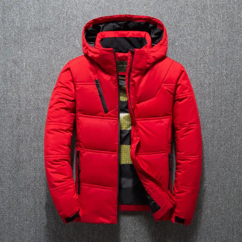 Men Hooded Down Coats White Duck Down Jackets Man Winter Casual Jackets Quality Male Outdoor Windproof Warm Winter Jackets 4XL