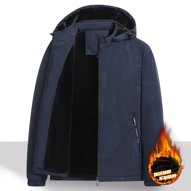 New Winter Men Hooded Down Jackets Black Casual Warm Parkas Good Quality Male Thicker Fleece Coats Man Warm Jackets Size 5XL