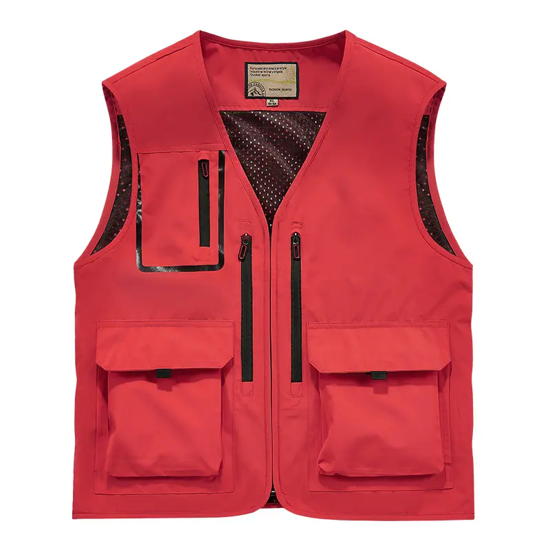 Men Outdoor Multi Pockets Cargo Vests Photography Sleeveless Jacket New Summer Thin Mesh Breathable Waistcoats Male Casual Vests