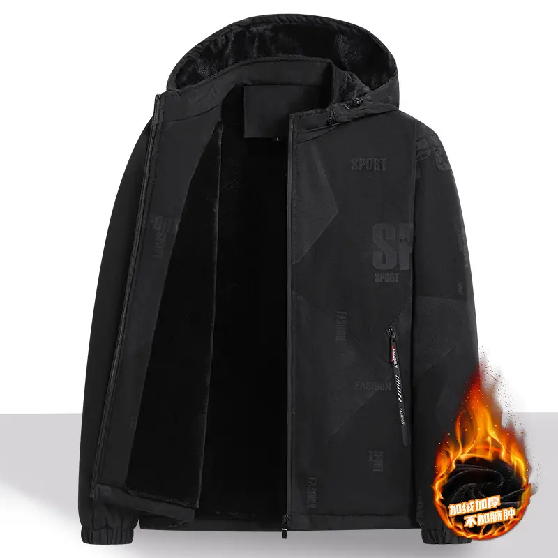 New Winter Men Hooded Down Jackets Black Casual Warm Parkas Good Quality Male Thicker Fleece Coats Man Warm Jackets Size 5XL