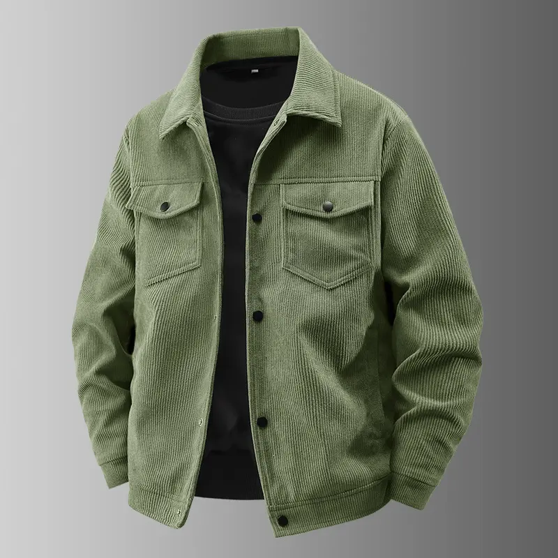 New Fashion Men Autumn Corduroy Casual Jackets Man Lapel Coats Multiple Pockets Cargo Jackets Male Loose Tooling Coats Size 5XL