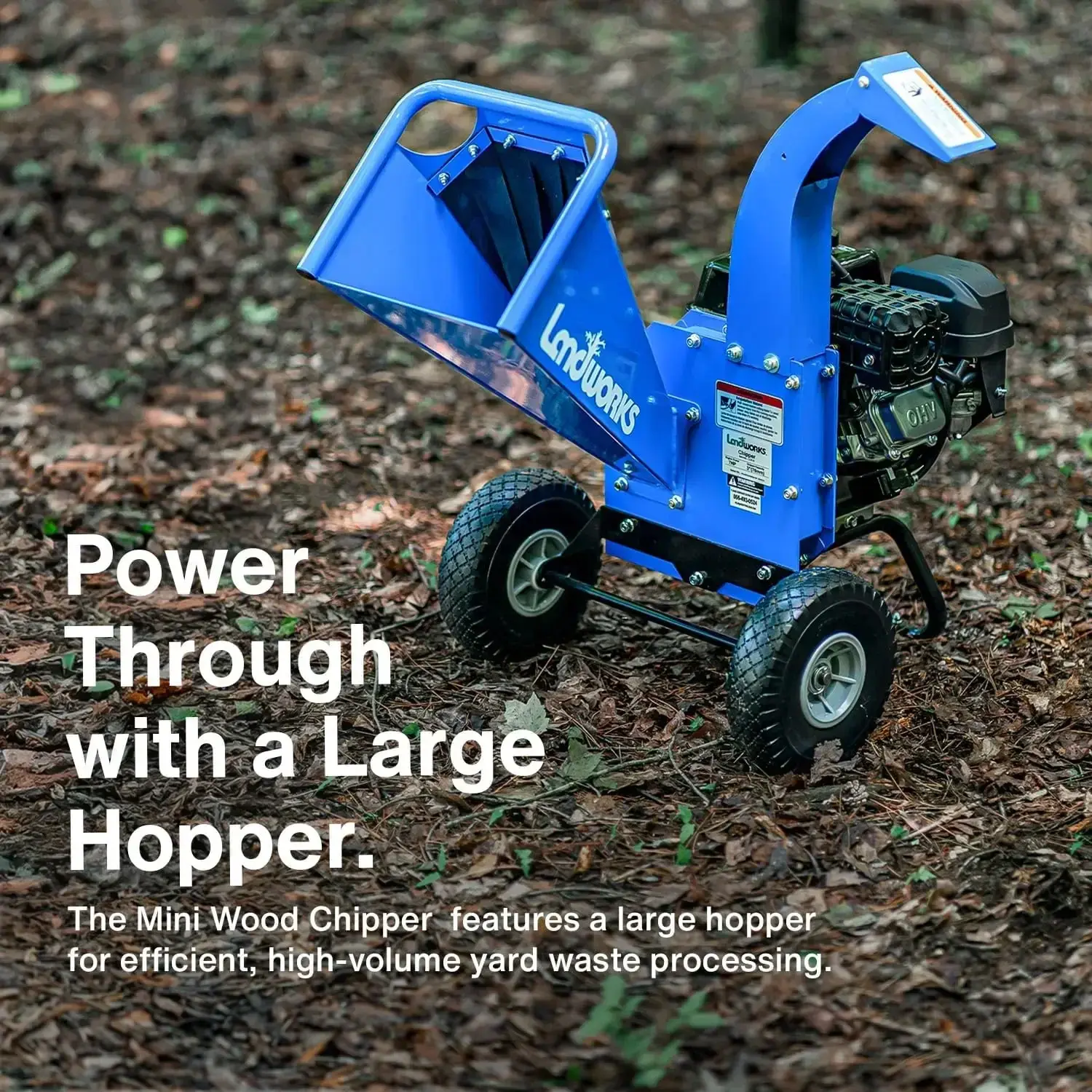 Mini Wood Chipper Shredder Mulcher Heavy Duty 7HP Compact Design 3" Inch Max Capacity