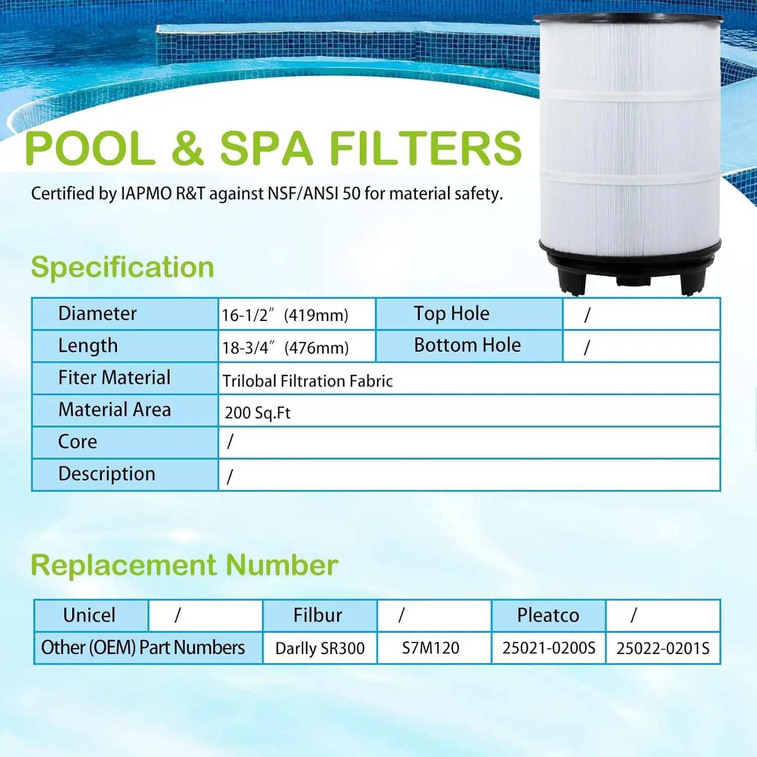 3 Sta-Rite System 3 S7M120 Pool Filter Inner&Outer Replacement 25021-0200S 25022-0201S SR300 300Sq.ft