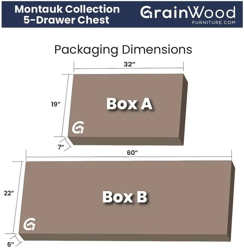 Montauk 5-Drawer Chest, Solid Wood with a Driftwood Finish