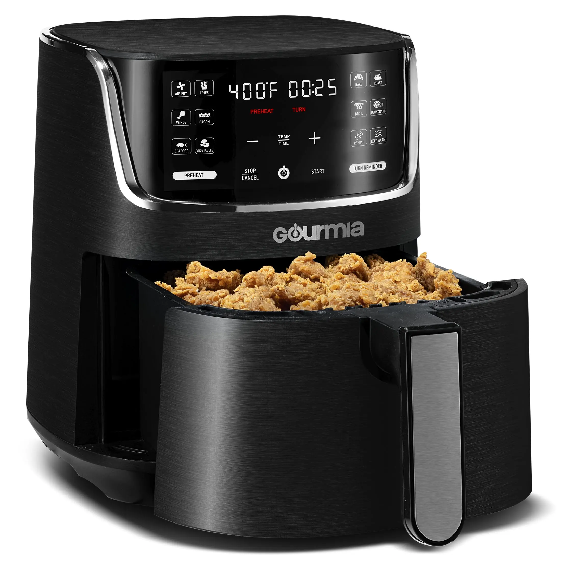 4-Quart Digital Air Fryer with 12 One-Touch Presets, New, GAF414, 12 in High