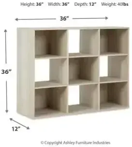 Socalle Modern 9 Cube Storage Organizer or Bookcase, Beige