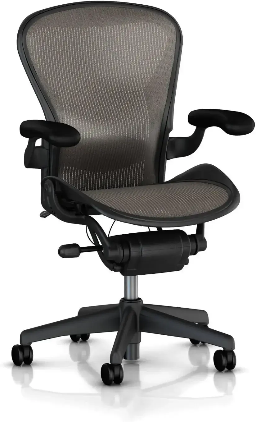 Aeron Executive Office Chair-Stainless Steel, Size B-Fully Adjustable Arms-lumbar Support Open Box