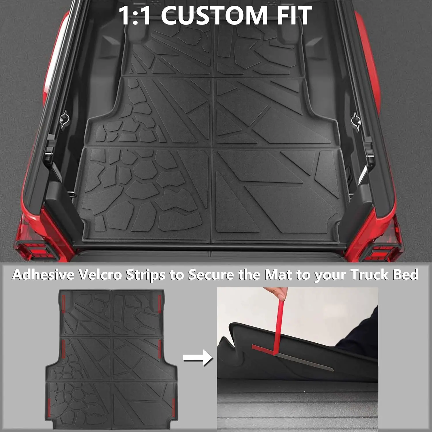 All Weather Floor Mats & Truck Bed Mat Fit for 2020-2025 Jeep Gladiator JT, TPE Rubber Protection Front - 3 PCS