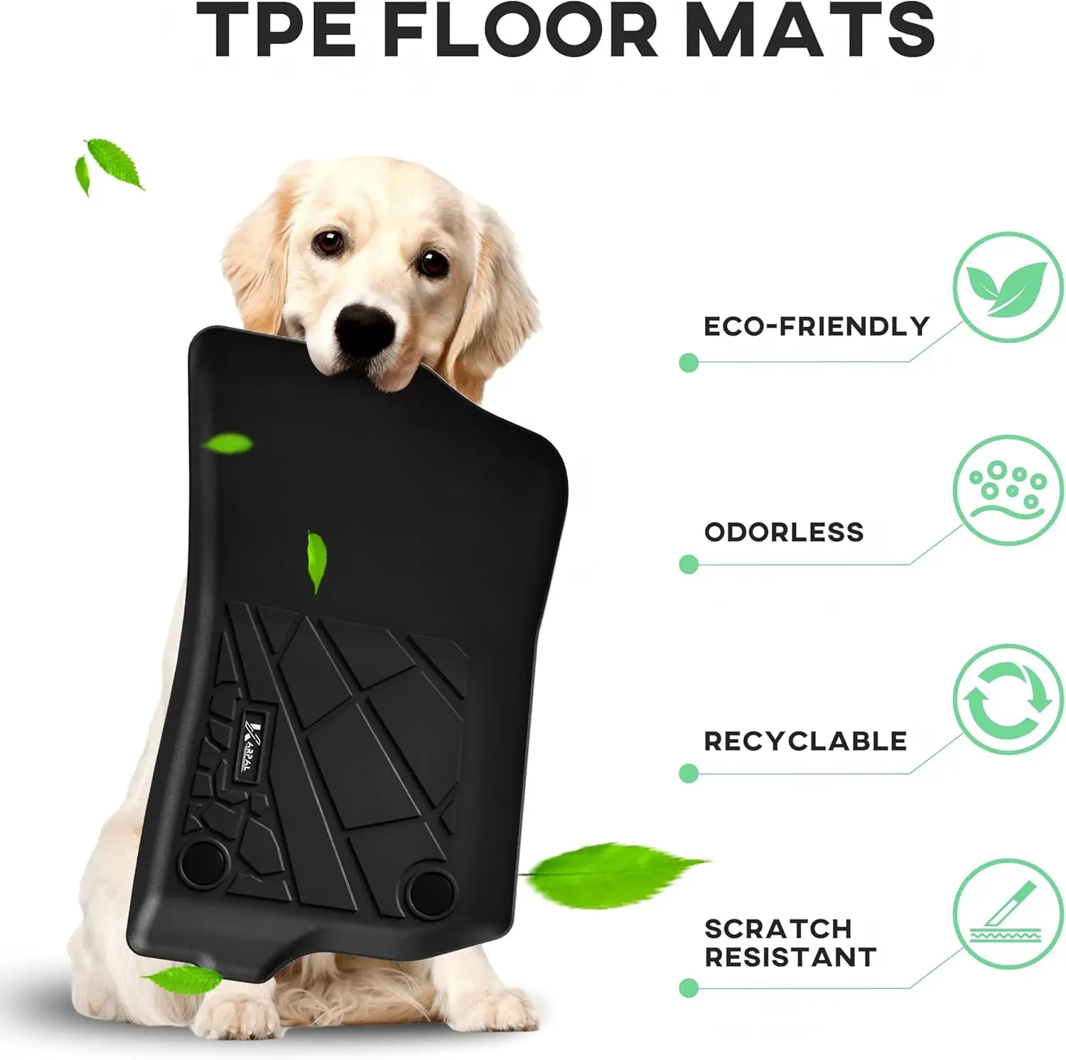 All Weather Floor Mats & Truck Bed Mat Fit for 2020-2025 Jeep Gladiator JT, TPE Rubber Protection Front - 3 PCS