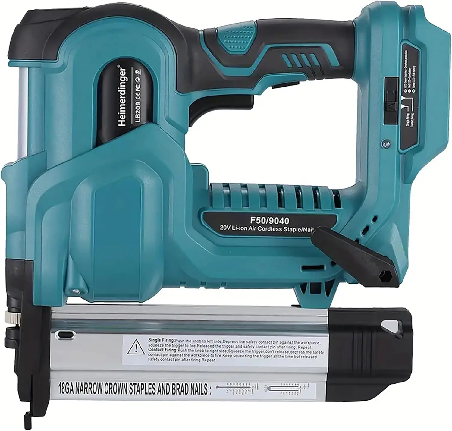 18 Gauge Cordless Nail Gun, 2 in 1 Electric Stapler Gun Drives 2 Inches Nailer for Upholstery and Woodworking