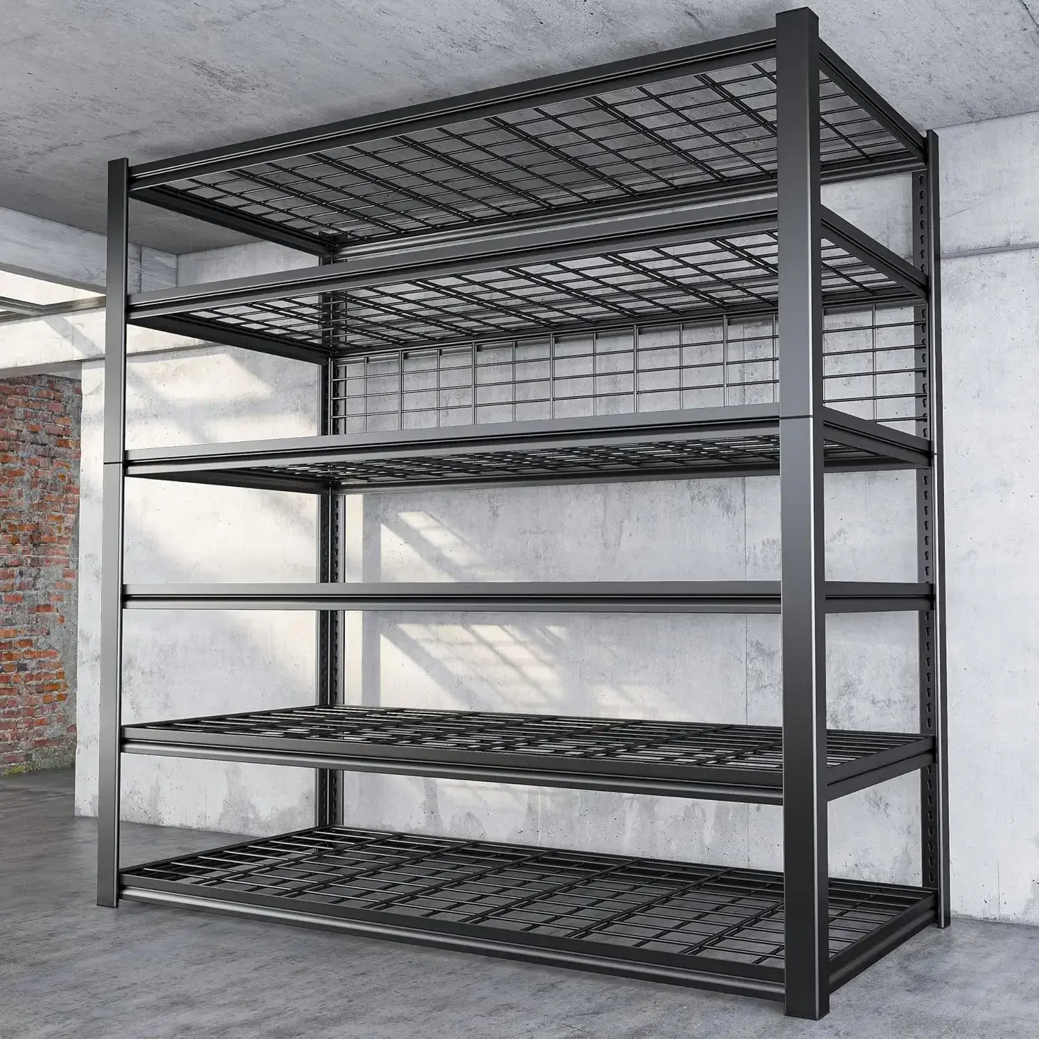 6-Tier 3500LBS Garage Storage Shelves Heavy Duty Shelving Loads, 48" W 84" H Garage Shelving