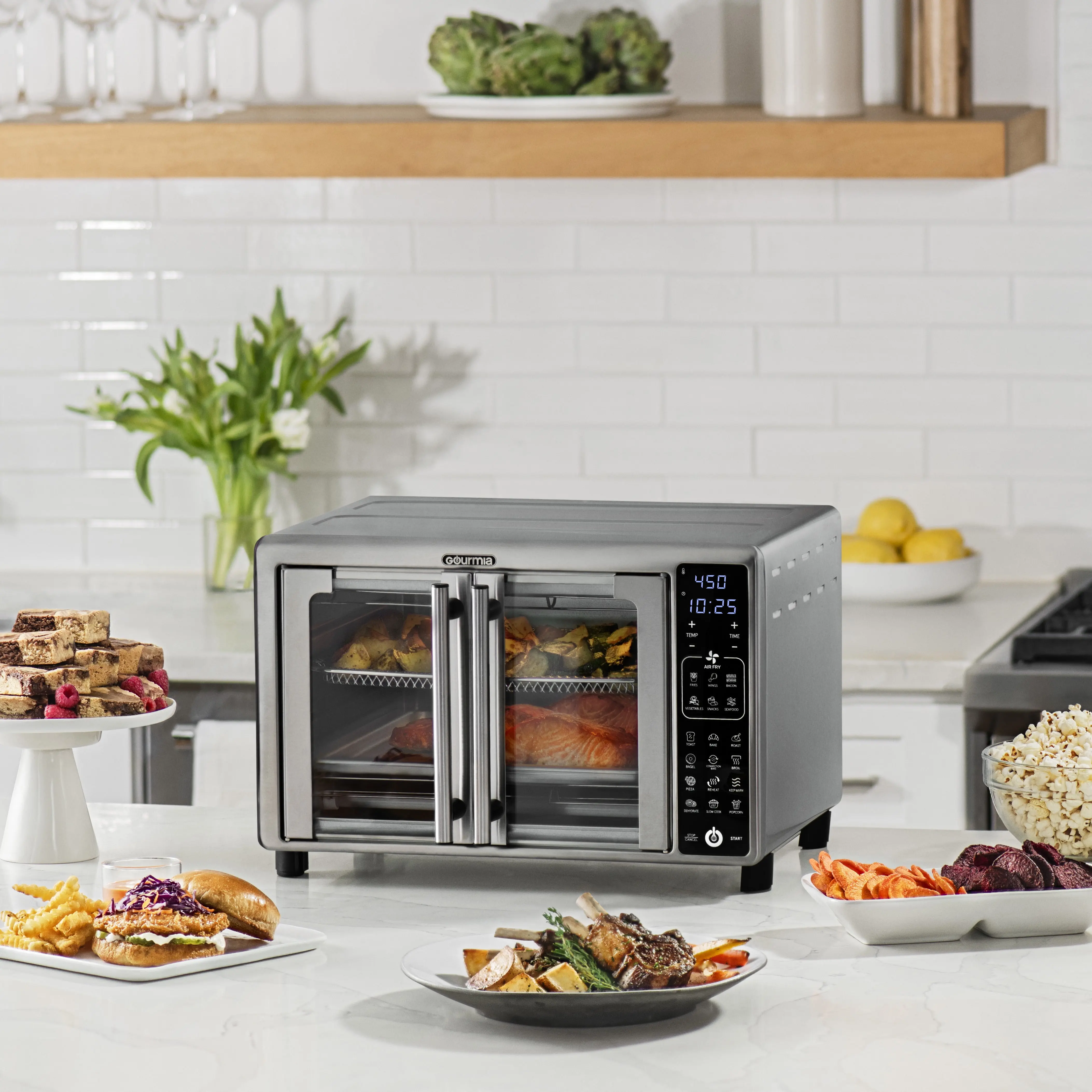 1700W 6-Slice Digital Toaster Oven Air Fryer With 19 One-Touch Presets, Stainless Steel