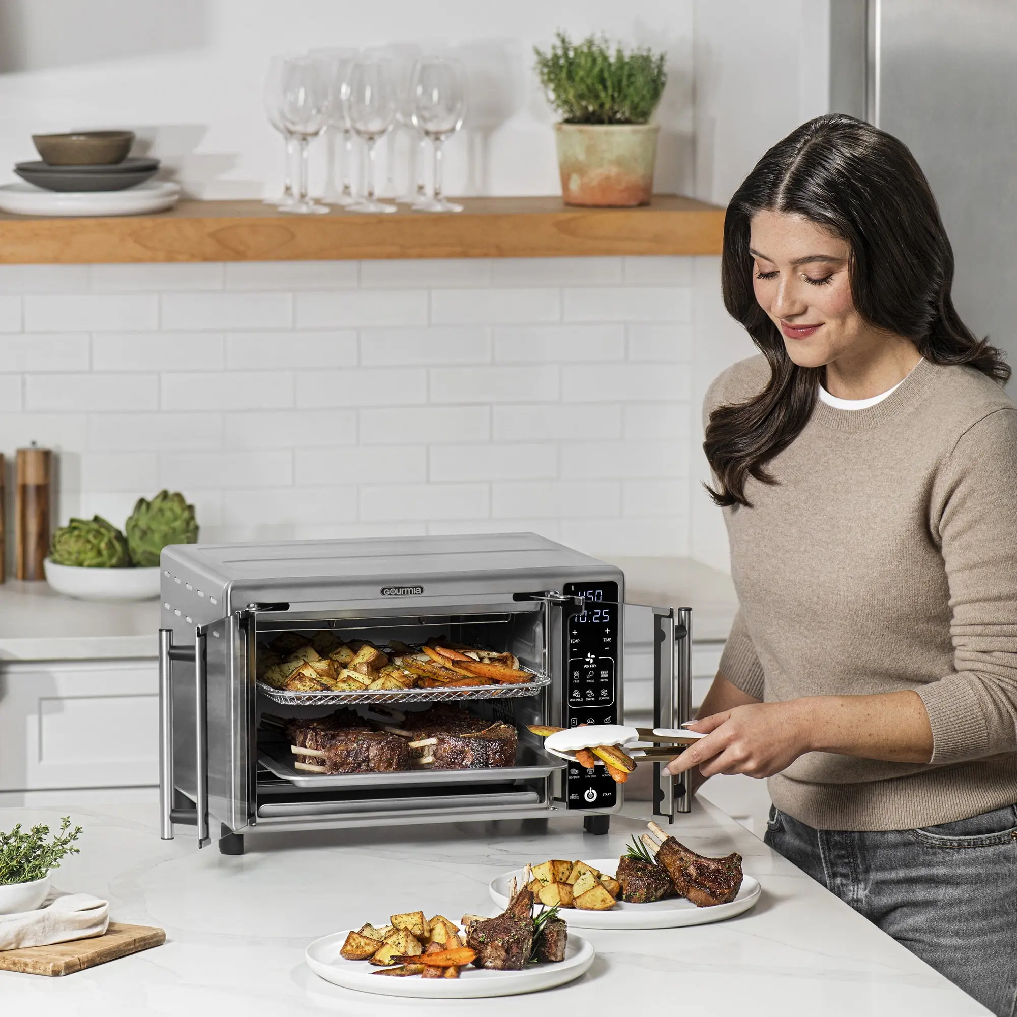1700W 6-Slice Digital Toaster Oven Air Fryer With 19 One-Touch Presets, Stainless Steel