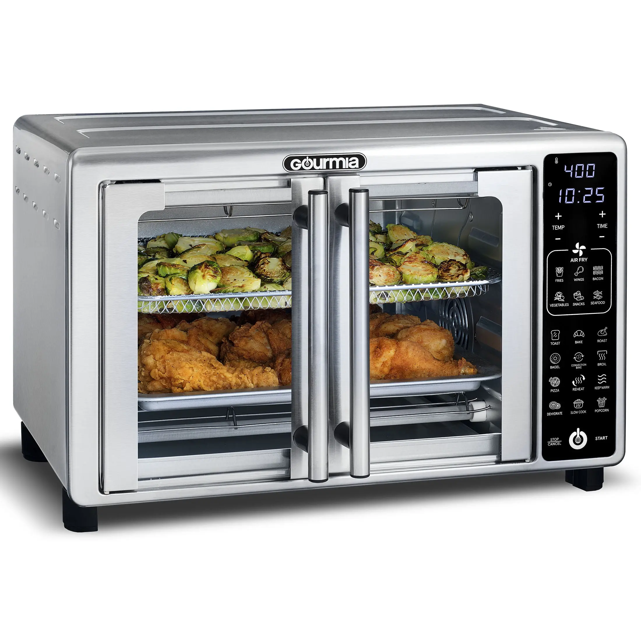 1700W 6-Slice Digital Toaster Oven Air Fryer With 19 One-Touch Presets, Stainless Steel