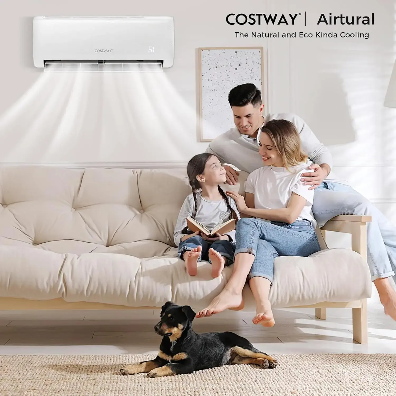 12,000 BTU Mini Split Air Conditioner, with Heat Pump, Energy Star, 21 SEER2 Inverter, 24H Timer, Auto Clean, Remote Control