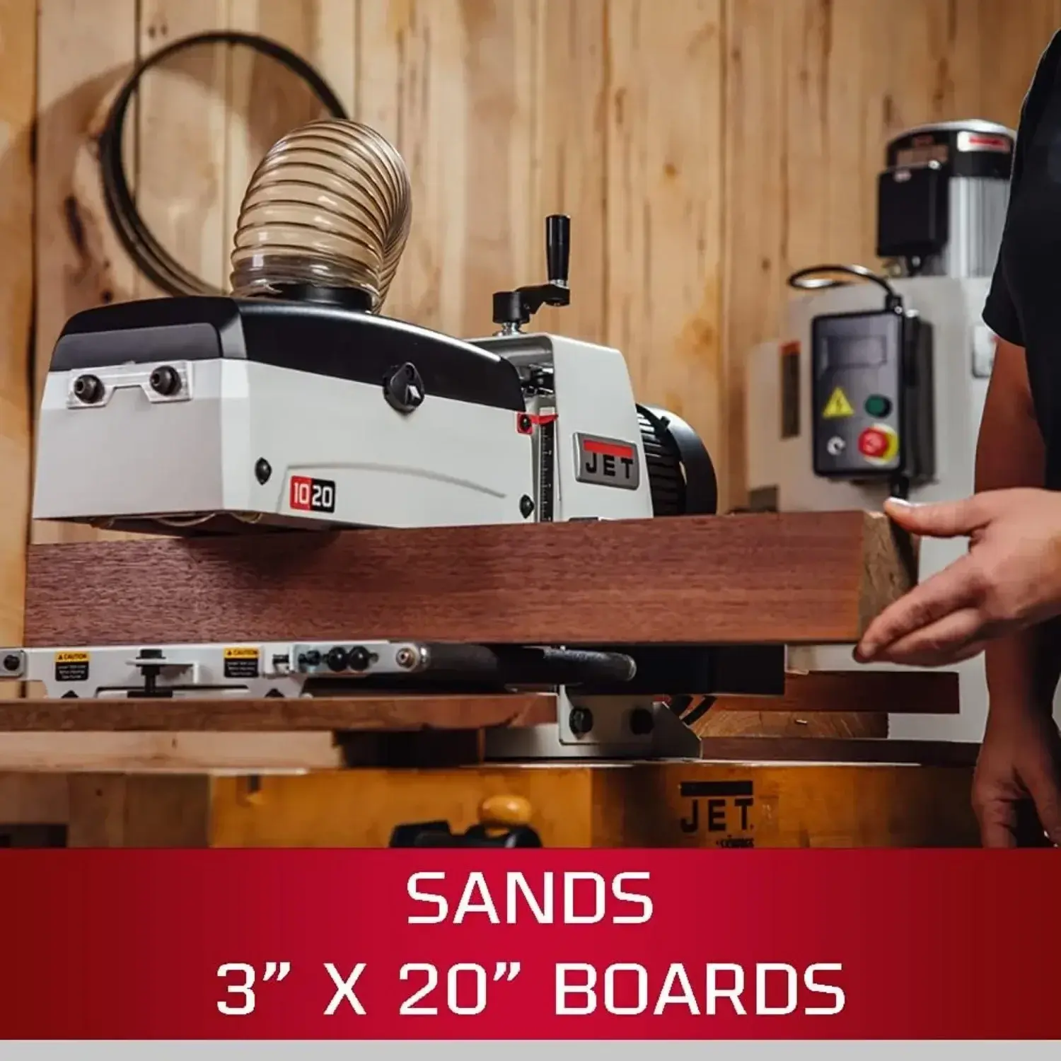 NEW 10-Inch Benchtop Drum Sander, 10 FPM, 1 HP, 1Ph 115V (JWDS-1020)