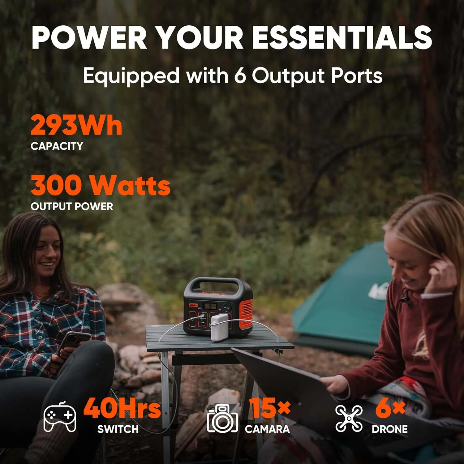 Portable Power Station Explorer 300, 293Wh Backup Lithium Battery, Solar Generator for Outdoors Camping Travel Hunting Blackout
