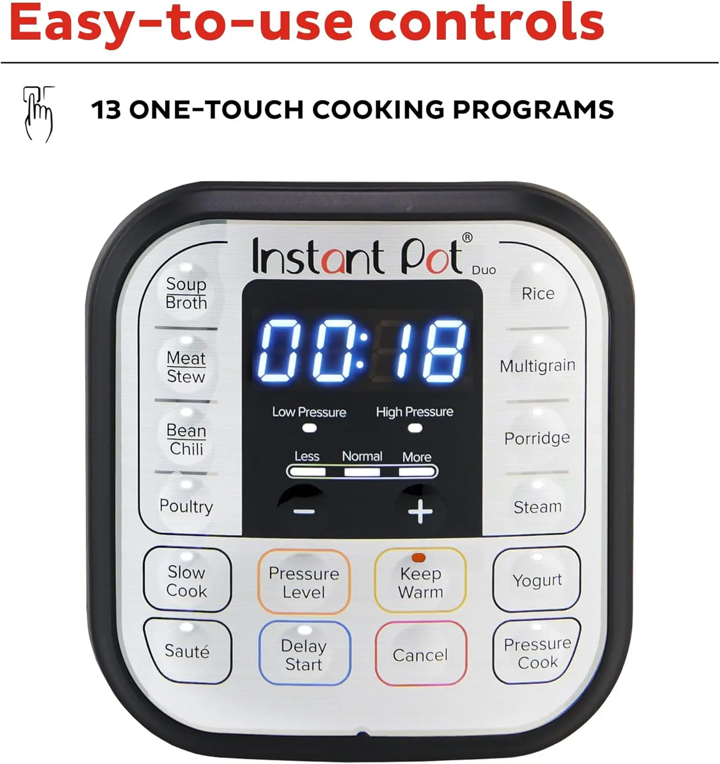 Duo 7-in-1 Electric Pressure Cooker, Slow Cooker, Rice Cooker, Steamer, Sauté, Yogurt Maker, Warmer & Sterilizer,