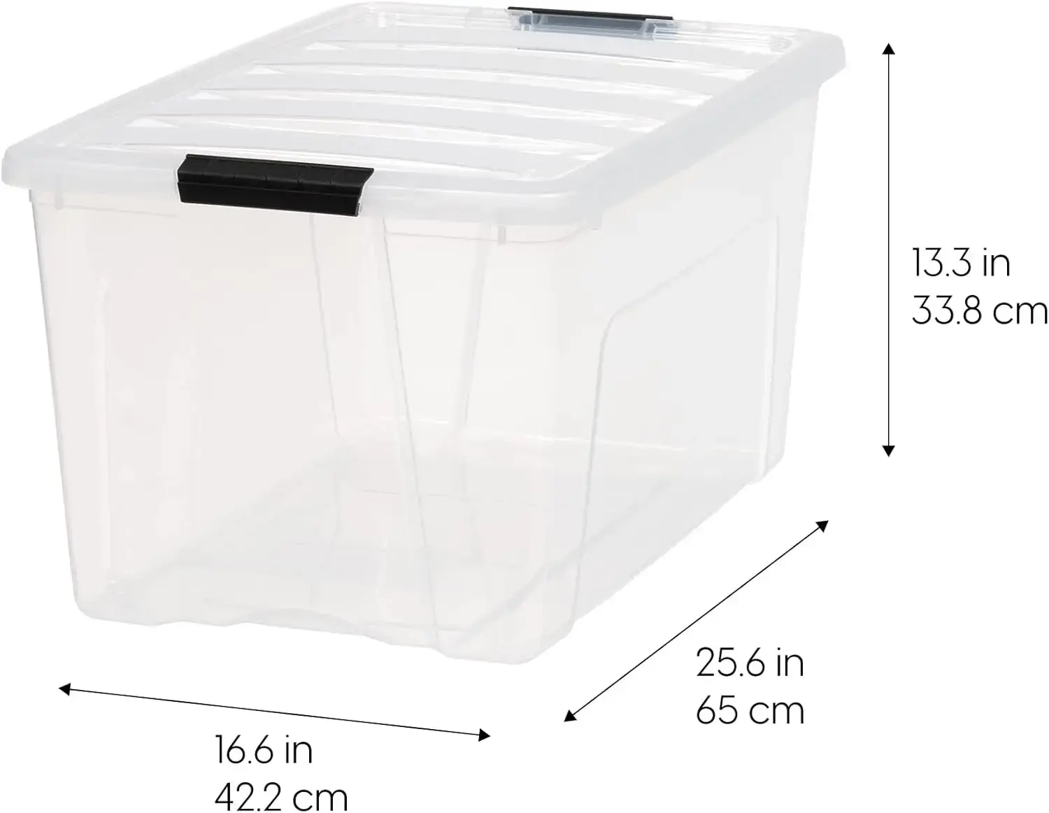 72 Qt Stackable Plastic Storage Bins with Lids, 4 Pack，Latches, Durable Nestable Containers, Secure Pull Handle - Clear