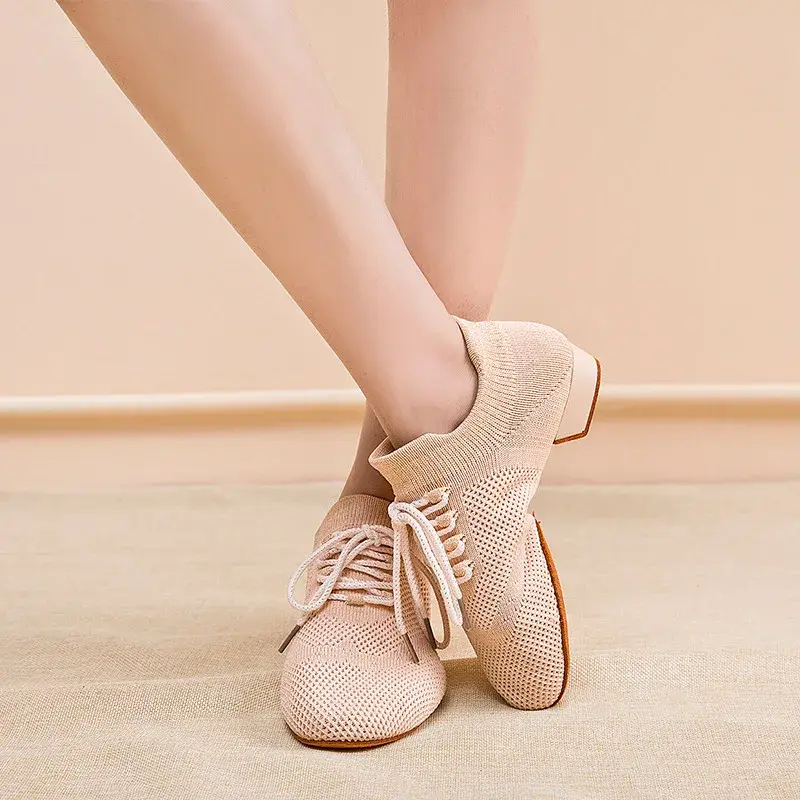 XIHAHA Women Latin Dance Shoes Girls Ladies Samba Rumba Ballroom Modern Tango Dancing Performance Shoes Woman  Square Fur Bottom