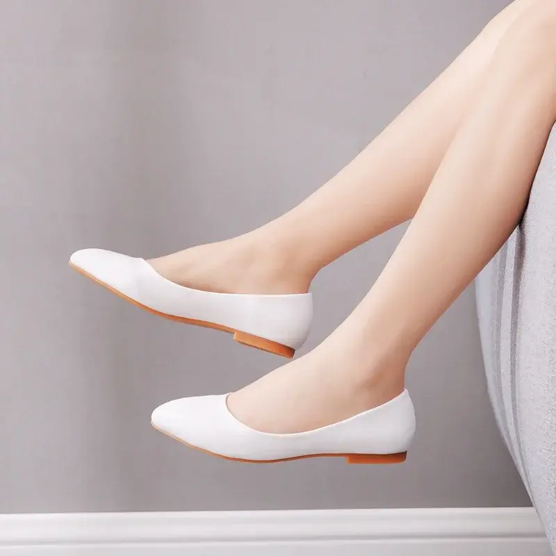 XIHAHA New Spring Woman Dance Sandals Female White Wedding Pumps Shoes Girls Princess Square Sneaker Bride Bridesmaid Shoes