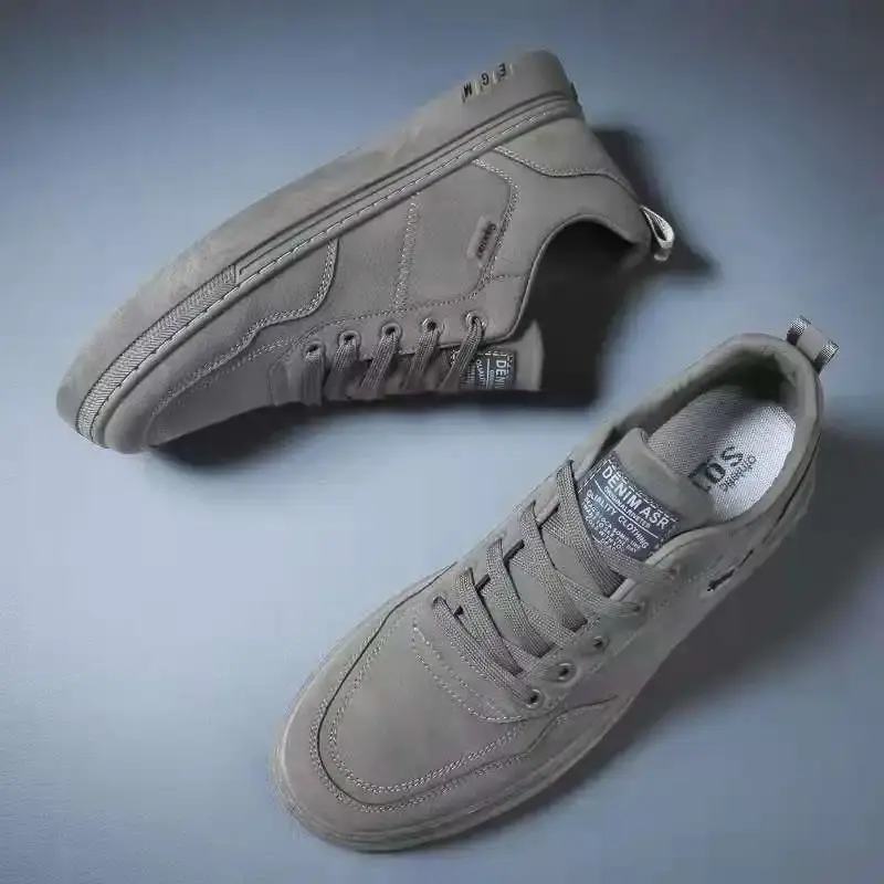 XIHAHA Fashion Men Vulcanize Shoes Luxury Low Top Autumn Leather Casual Shoes Korean Breathable Black Lace-up Sneaker Shoes