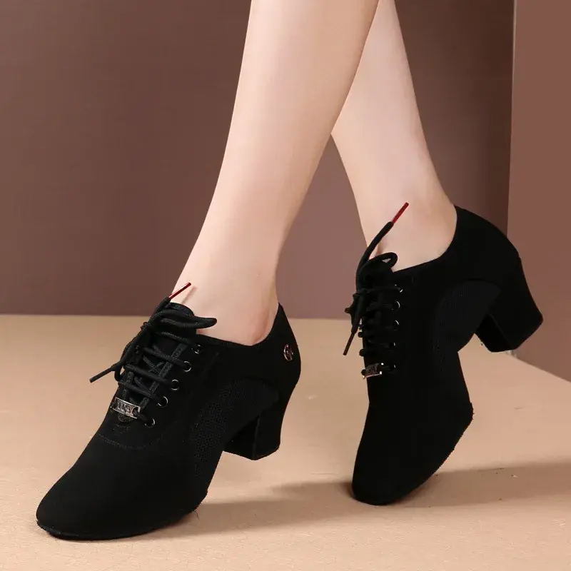 New Sneakers Women's Latin Dance Shoes Ballroom Soft Sole Cloth Women Tango Jazz Salsa Shoes Middle Heel Ladies Non-Slip Dance