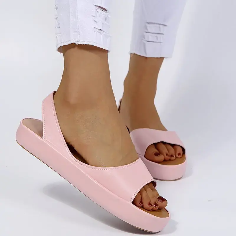 XIHAHA Summer Fashion Woman Sandals Comfortable Sandals Women Low Heel Retro Peep Toe Girls Shoe Dance Shoes Sandal Flat