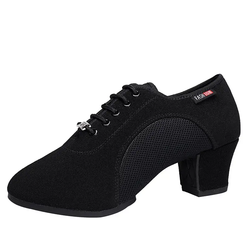 New Sneakers Women's Latin Dance Shoes Ballroom Soft Sole Cloth Women Tango Jazz Salsa Shoes Middle Heel Ladies Non-Slip Dance