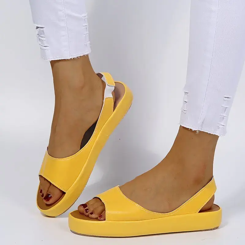 XIHAHA Summer Fashion Woman Sandals Comfortable Sandals Women Low Heel Retro Peep Toe Girls Shoe Dance Shoes Sandal Flat