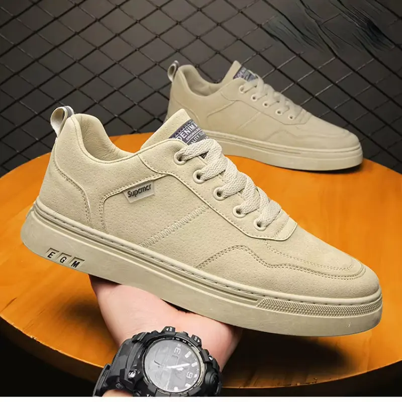 XIHAHA Fashion Men Vulcanize Shoes Luxury Low Top Autumn Leather Casual Shoes Korean Breathable Black Lace-up Sneaker Shoes