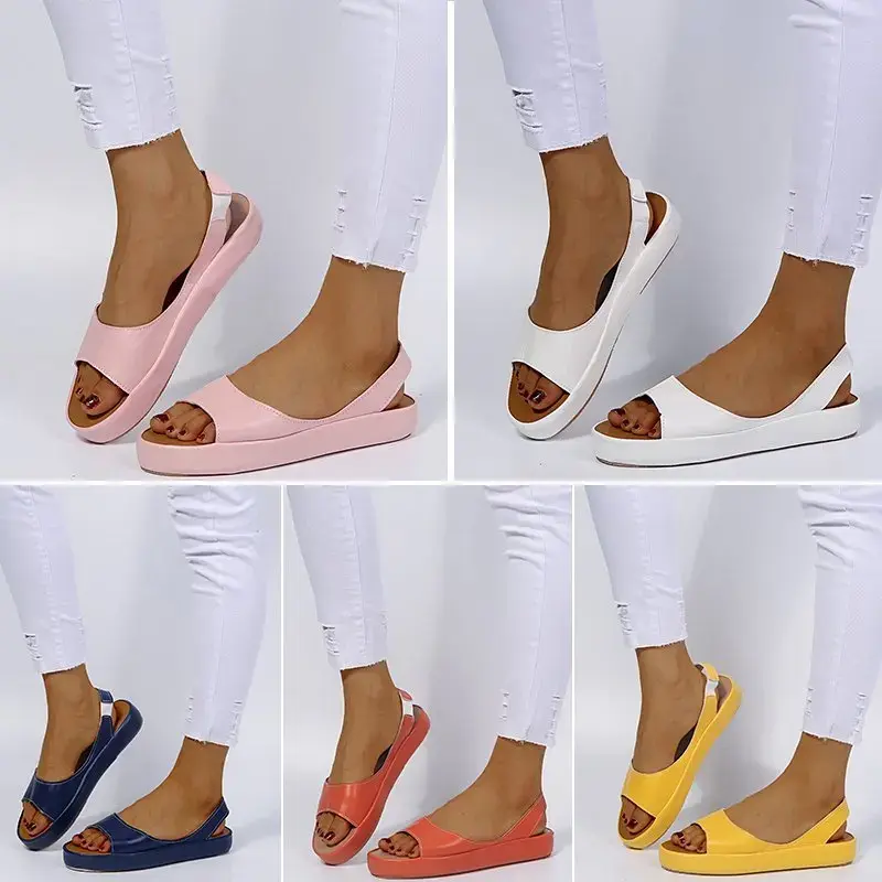 XIHAHA Summer Fashion Woman Sandals Comfortable Sandals Women Low Heel Retro Peep Toe Girls Shoe Dance Shoes Sandal Flat