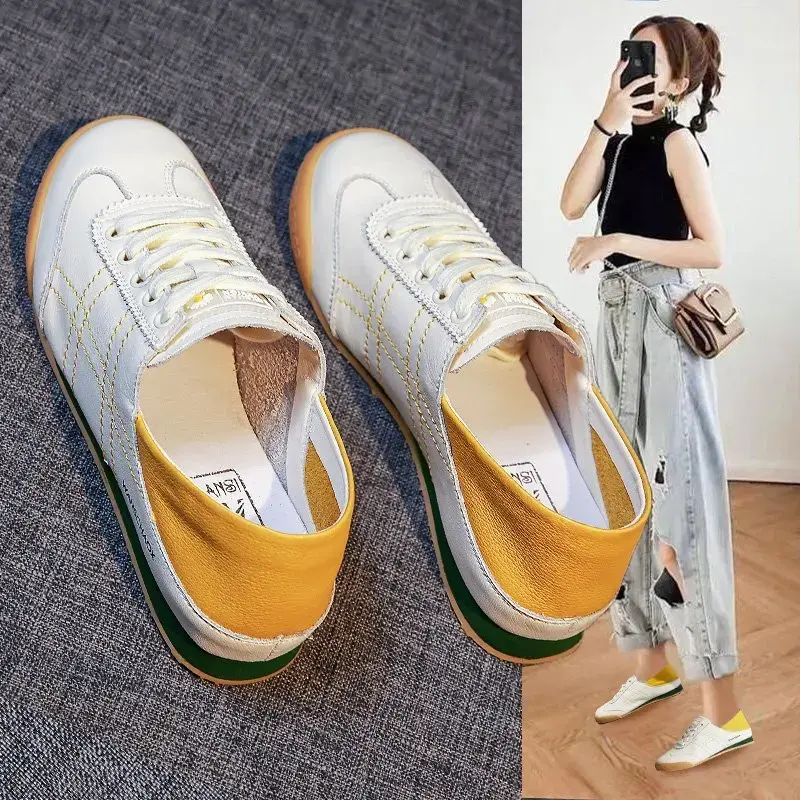 XIHAHA Fashion Casual Women's Shoes Comfortable Breathable Girls Soft Leather Sneakers Women Sports Shoes Woman Dance Shoes