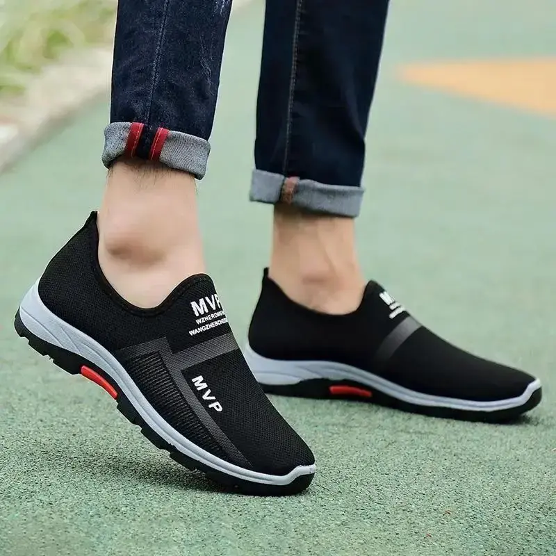 XIHAHA Men Casual Mesh Shoes Breathable Slip on Mens Loafers Lightweight Sneakers Man Non-slip Walking Shoes Zapatillas Hombre