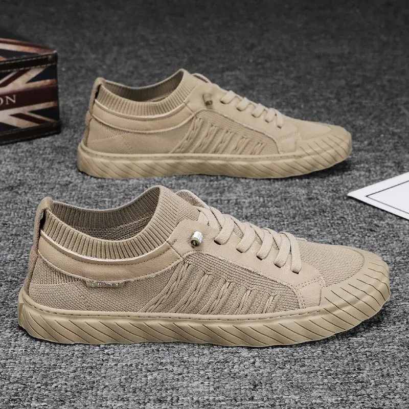 XIHAHA New Men's Shoes Breathable Ice Silk Old Beijing Cloth  All-match Flat Shoe Walking Casual Men Trendy Shoes Male Sneakers
