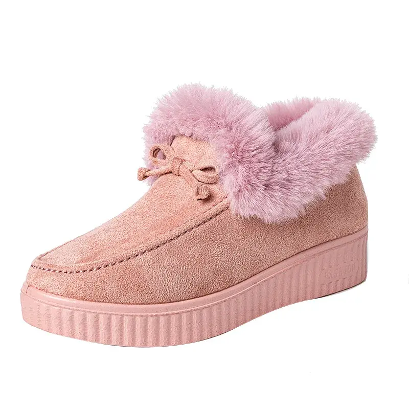 XIHAHA Fashion Women Winter Boots Snow Boots Woman Casual Ankle Warm Platform Cotton Dance Shoes Slip on Ladies Flat Short Boots