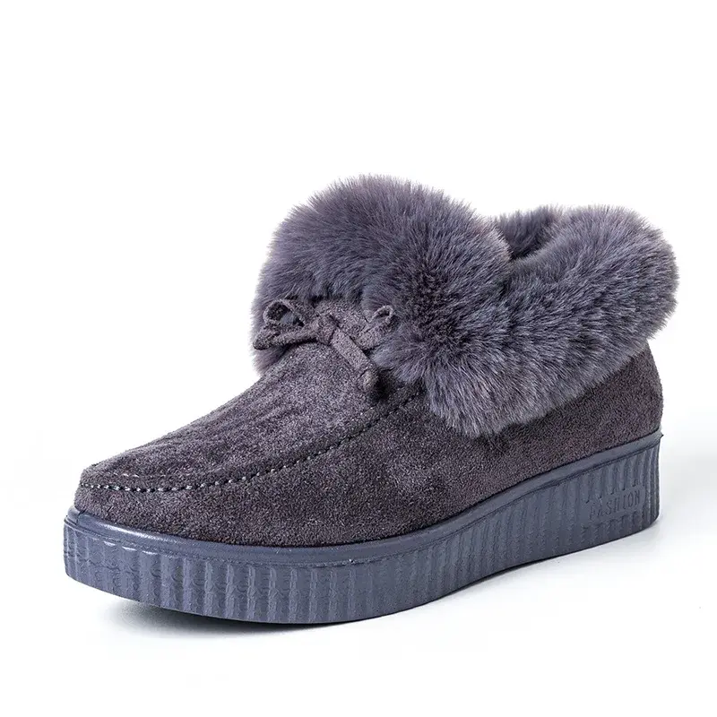 XIHAHA Fashion Women Winter Boots Snow Boots Woman Casual Ankle Warm Platform Cotton Dance Shoes Slip on Ladies Flat Short Boots