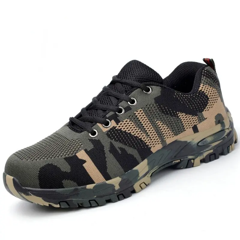 Fashion Plus Size Men's Outdoor Mesh Sneakers Military Work Casual Shoes Men Camouflage Army Breathable Walking Shoes Trainers