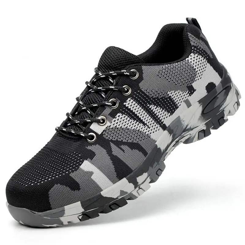 Fashion Plus Size Men's Outdoor Mesh Sneakers Military Work Casual Shoes Men Camouflage Army Breathable Walking Shoes Trainers