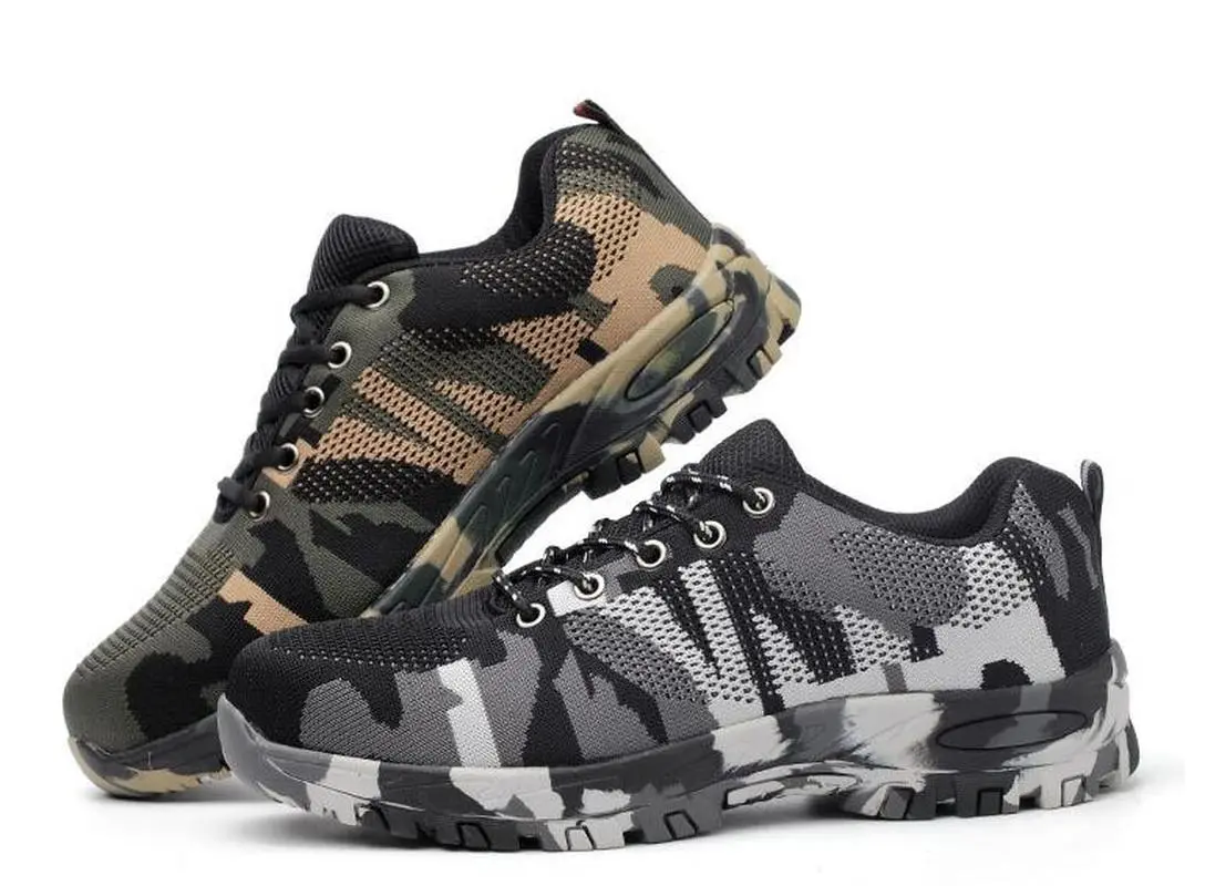 Fashion Plus Size Men's Outdoor Mesh Sneakers Military Work Casual Shoes Men Camouflage Army Breathable Walking Shoes Trainers