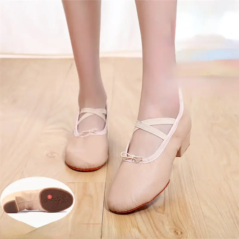 XIHAHA  Women Latin Dance Shoes Girls Ladies Samba Rumba Ballroom Modern Tango Dancing Performance Shoes 5CM Heels Square Shoe