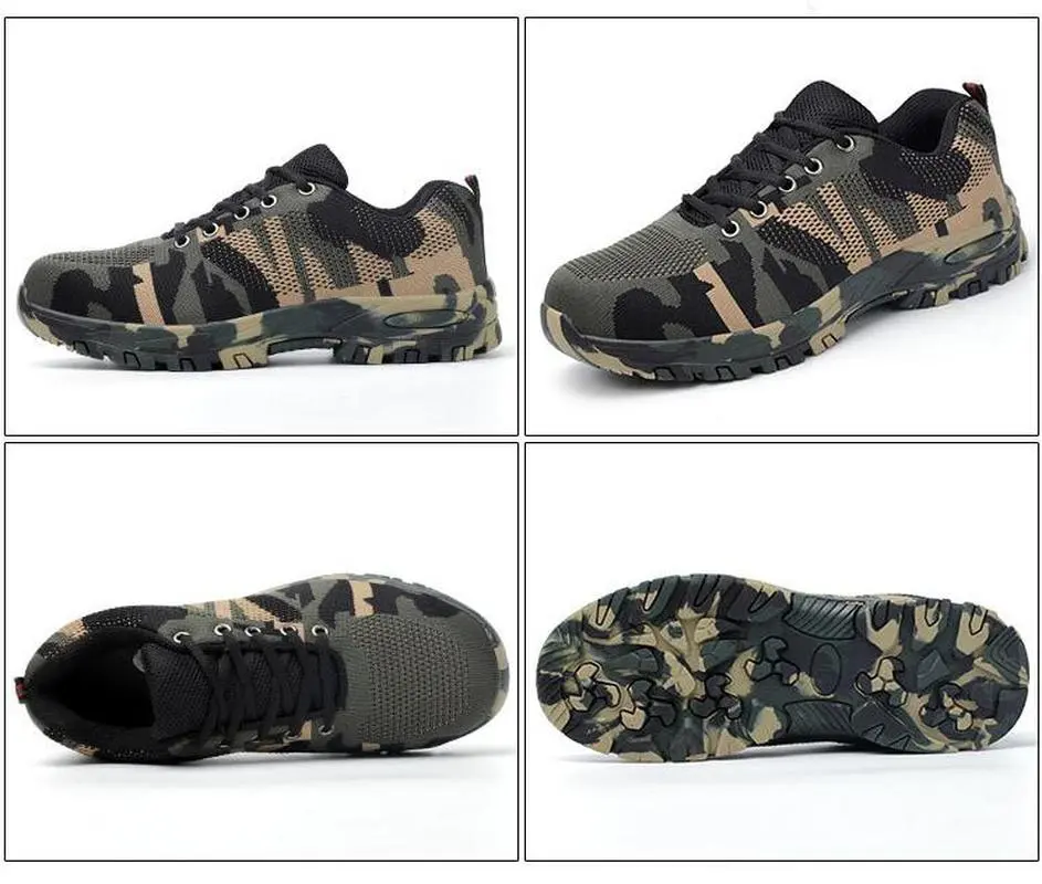 Fashion Plus Size Men's Outdoor Mesh Sneakers Military Work Casual Shoes Men Camouflage Army Breathable Walking Shoes Trainers