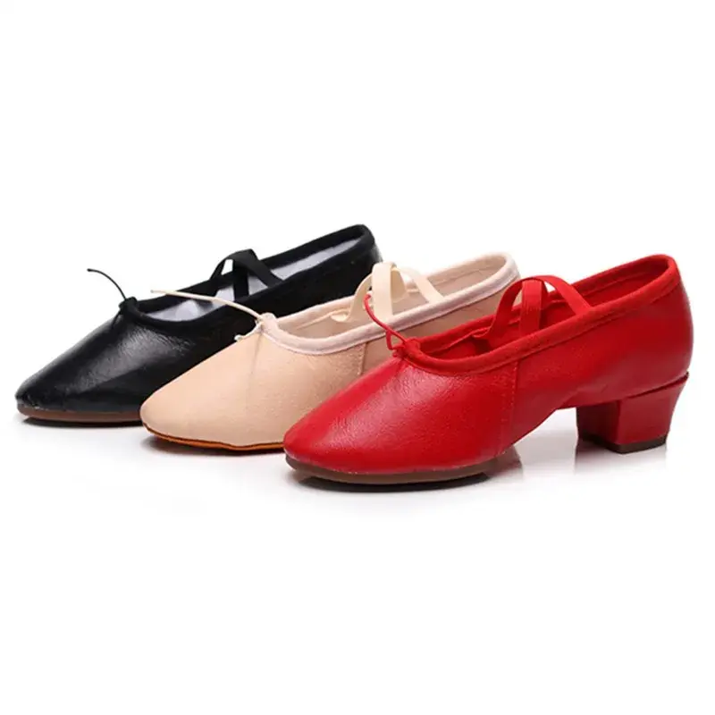 XIHAHA  Women Latin Dance Shoes Girls Ladies Samba Rumba Ballroom Modern Tango Dancing Performance Shoes 5CM Heels Square Shoe