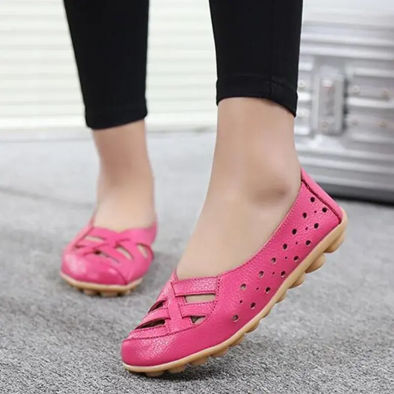 XIHAHA Women Summer Breathable Beef Tendon Bottom Non-slip Mother Dance Shoes Casual Girl Hole Slippers Large Size Woman Sandals