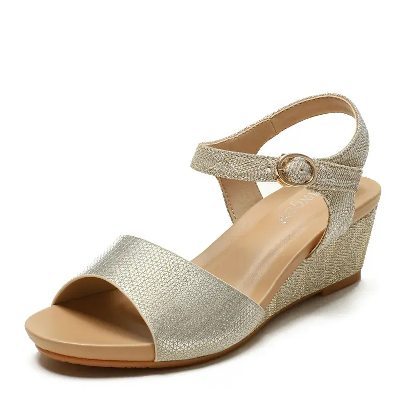 XIHAHA New Summer Woman Soft Leather Sandals Soft Bottom Increased Mother Shoe Fashion Outerwear Ladies Slippers Women's Shoes