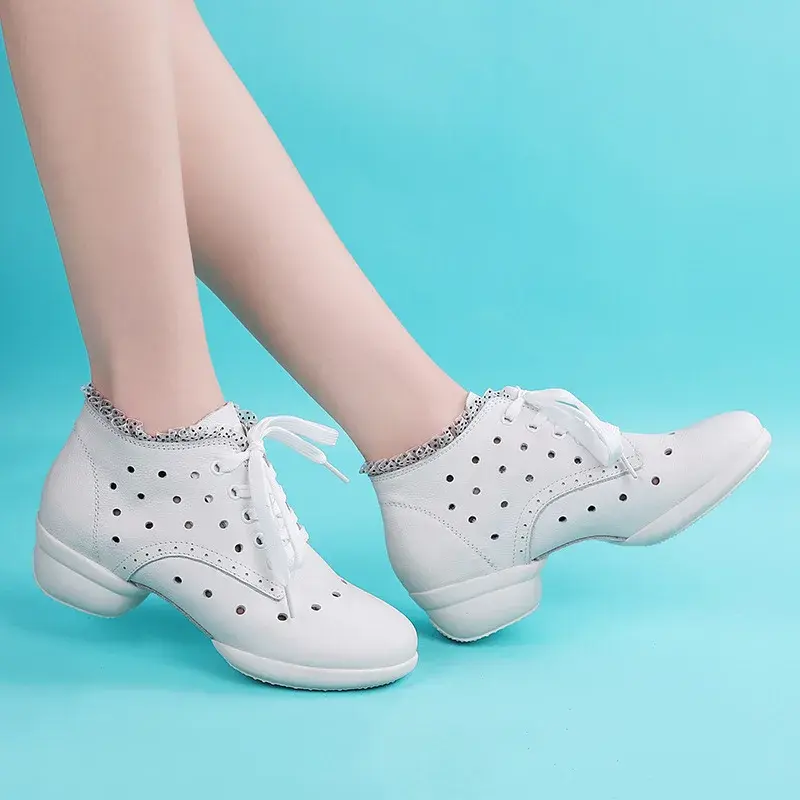 XIHAHA High Quality Women Leather Boots Woman Shoes Soft Women's Ballroom Modern Dancing Shoes Ladies Dance Boots Sneakers
